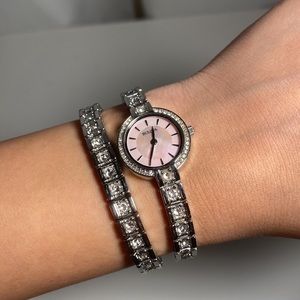 Bulova Watch and Matching Tennis Bracelet